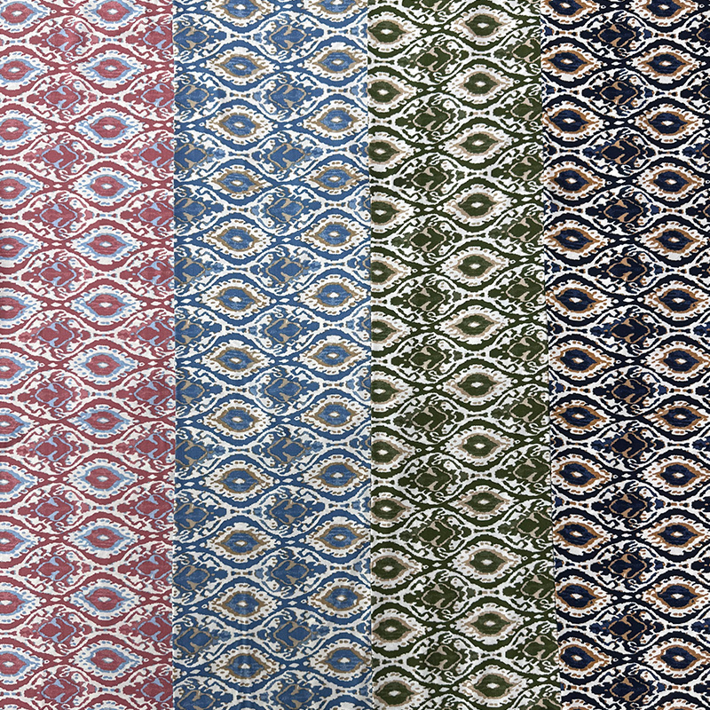45S trykt Rayon-stoff – Ikat-stil
