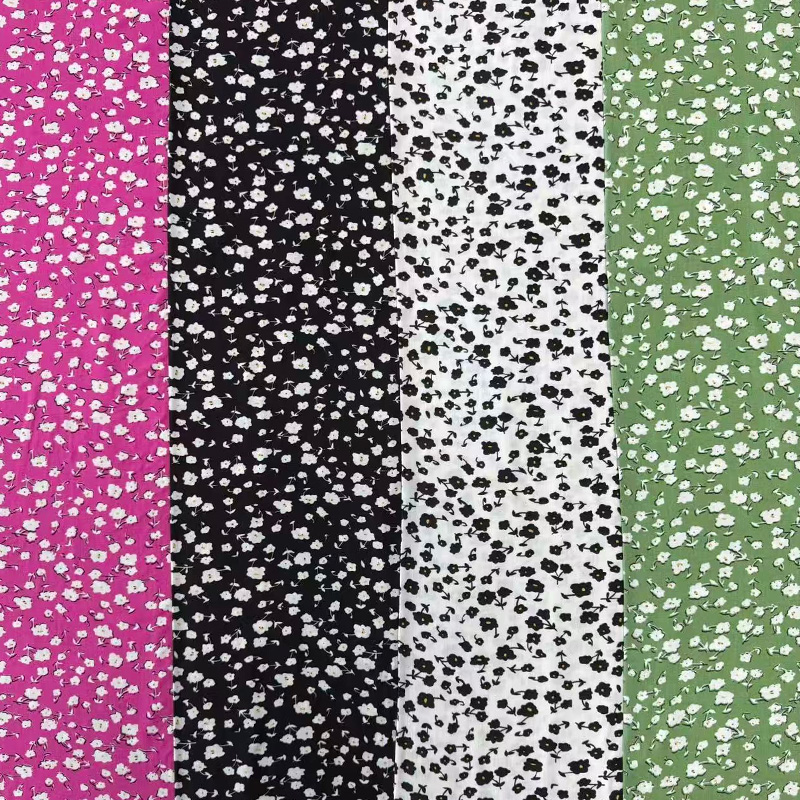 45S trykt rayon stoff – små blomster