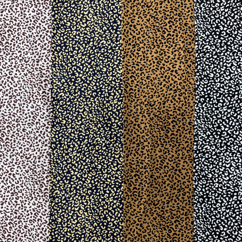 45S-trykt rayon-stoff – lite leopardtrykk